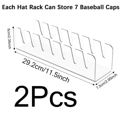 Baseball Cap Hat Holder Hat Storage Device Acrylic Cap Holder Durable Suitable for Bedroom Closet Dressing Table Store Display